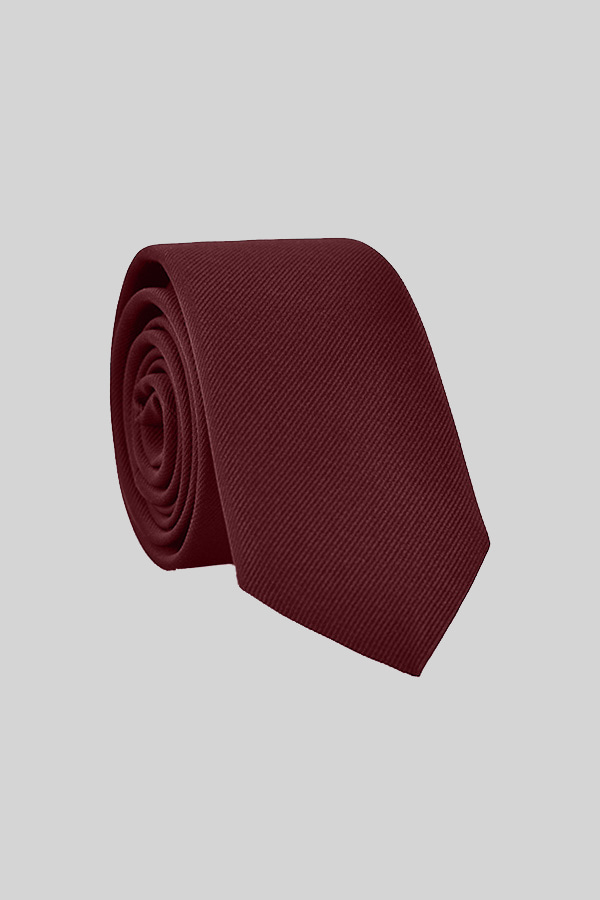ALL SILK TIE BOSS - 604 BORDEAUX